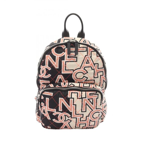 Chanel Rucksack Backpack Quilted Neon Off White Black Canvas Logo main image 6
